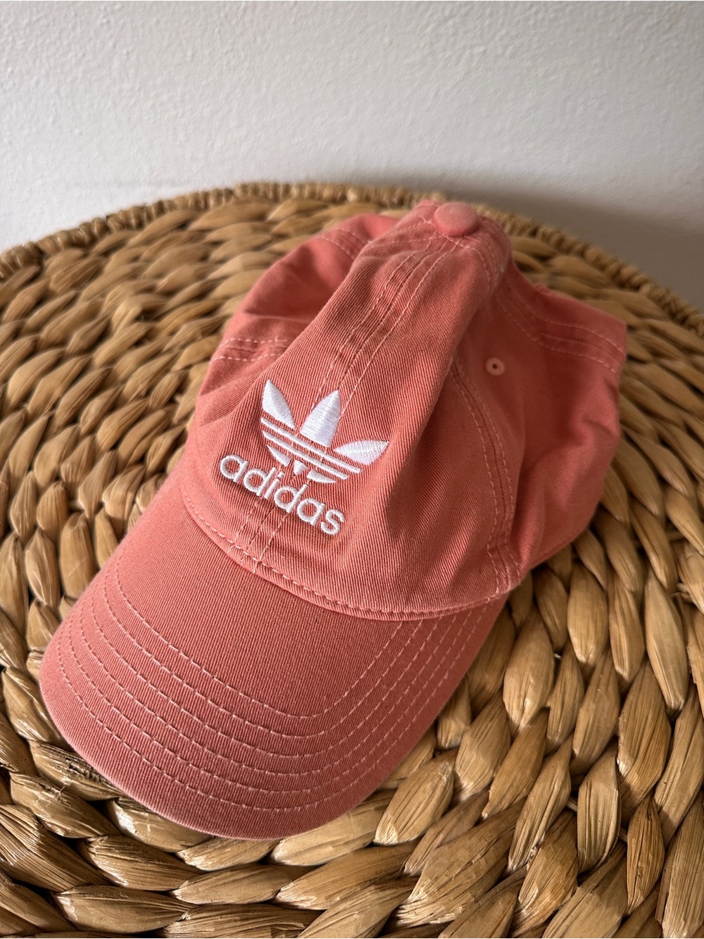 adidas Kids Coral-Pink Cap with White Trefoil